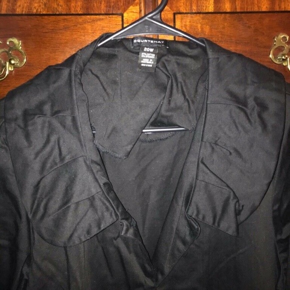 Courtenay Black Spandex Stretch Button Down Blazer Jacket 20W Cuff Sleeves - Picture 2 of 9